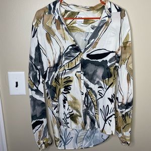 Abstract Zara Long Sleeve Button Down